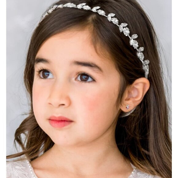 Other - Silver Flower Girl Headpiece for Wedding Crystal Baby Girl Headband Flower Crown